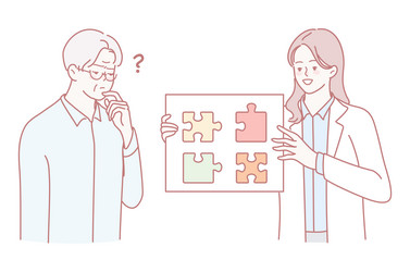 collaboration and problem solving in business vector image