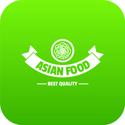 Hot asian food icon green vector