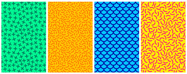set horizontal different colorful patterns vector image