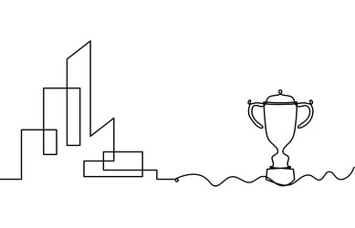 Abstract architecture with trophy as continuous vector
