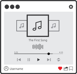 Isolated audio streaming player user interface vector