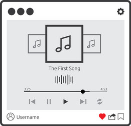 isolated audio streaming player user interface vector