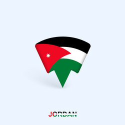 jordan flag map pointer design with shadow vector image