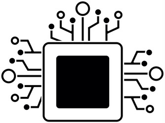 Processor circuit isolated icon vector