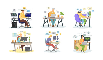 programmer engineering and coding vector image