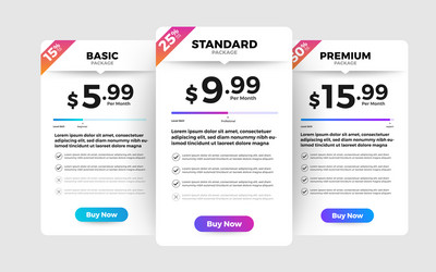 ui user interface price list 055 vector image