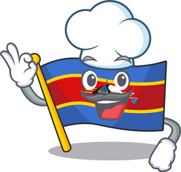 Happy chef flag swaziland cartoon character vector