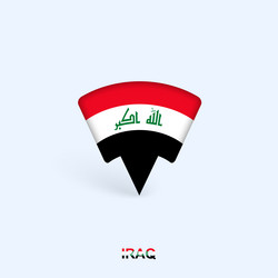 iraq flag map pointer design with shadow vector image
