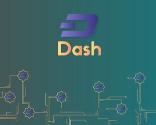 Dash blockchain technology with circuit background vector