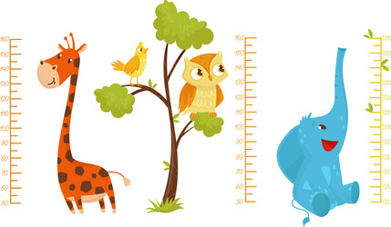 height children chart with african cute animal Vector Image