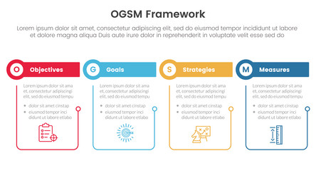 Ogsm goal setting and action plan framework Vector Image