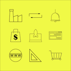 web linear icon set simple outline icons vector image