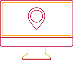 monitor computer pointer map on screen app vector image