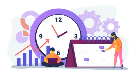 timing and project scheduling vector image