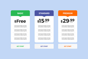 ui user interface price list 08 vector image