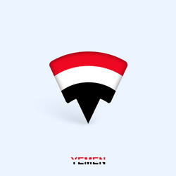 yemen flag map pointer design with shadow vector image