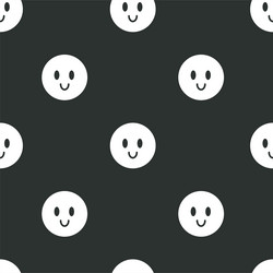 hand drawn seamless pattern smile face emoji vector