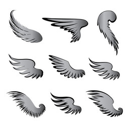 Wings icons set Royalty Free Vector Image - VectorStock