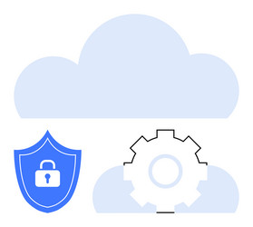 cloud computing security featuring shield vector image