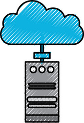 cloud computing tower cpu technology data vector image
