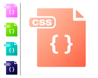 coral css file document download button icon vector image