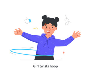 girl twists hoop concept vector