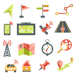 navigation isolated icons maps and location vector image