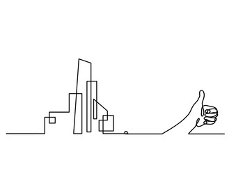 Abstract architecture with hand as continuous vector