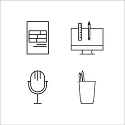 design and studio simple linear icon setsimple vector image