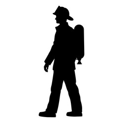 Firefighter Silhouette Vector Image