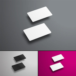 Mockup gift or bank cards in perspective hovering vector