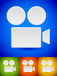 Video camera symbol icon or colorful backgrounds vector