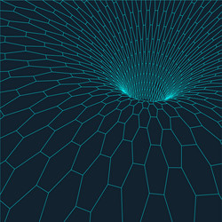 Wireframe torus with connected lines and dots vector