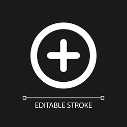add button pixel perfect white linear ui icon vector image
