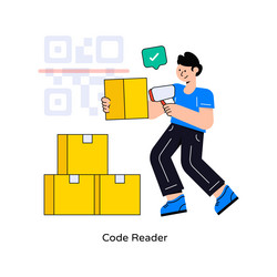 Code reader flat style design vector