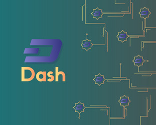 dash blockchain technology with circuit background vector image
