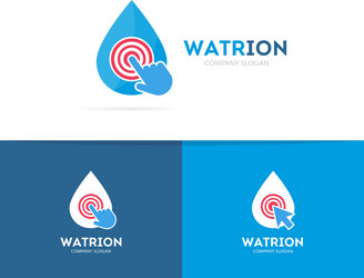 drop and click logo combination aqua vector