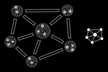 mesh web relations with light wire frame vector image