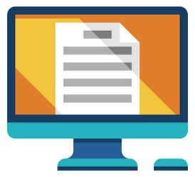computer display with document icon desktop vector image