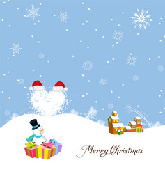 Merry christmas with snowman vector