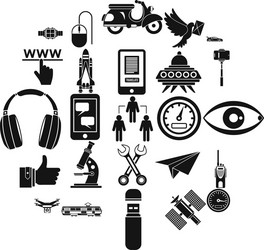 web icons set simple style vector image