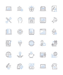 Community line icons collection society Royalty Free Vector