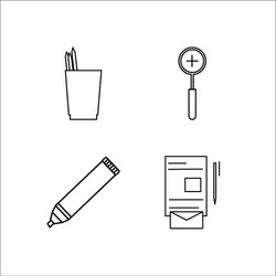 design and studio simple linear icon setsimple vector image