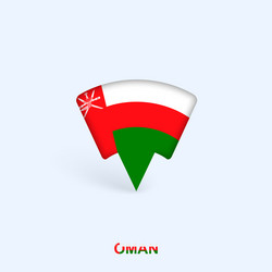 oman flag map pointer design with shadow vector image