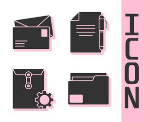 set document folder envelope setting vector image