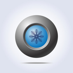 blue button with snowflake icon vector