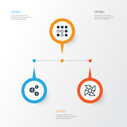 Robotics icons set collection of computing vector