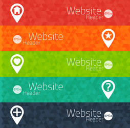 set of abstract triangle banners for websites user vector image