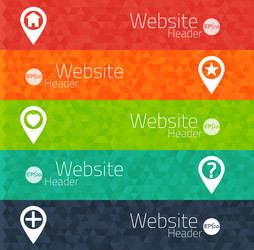 set of abstract triangle banners for websites user vector