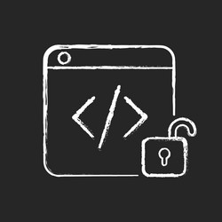 open source code platforms chalk white icon vector